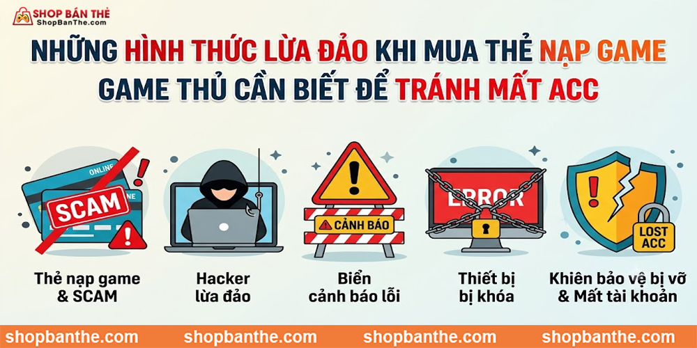 Những Hình Thức Lừa Đảo Khi Mua Thẻ Nạp Game Cần Biết Để Tránh Mất Acc